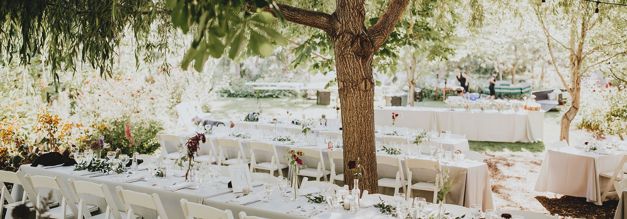 dinner reception tables outside