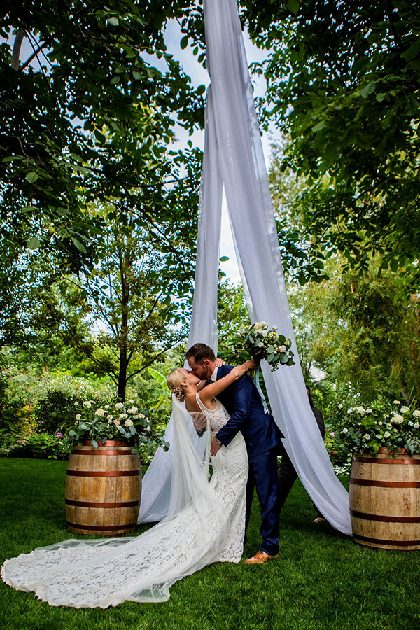 married couple kissing