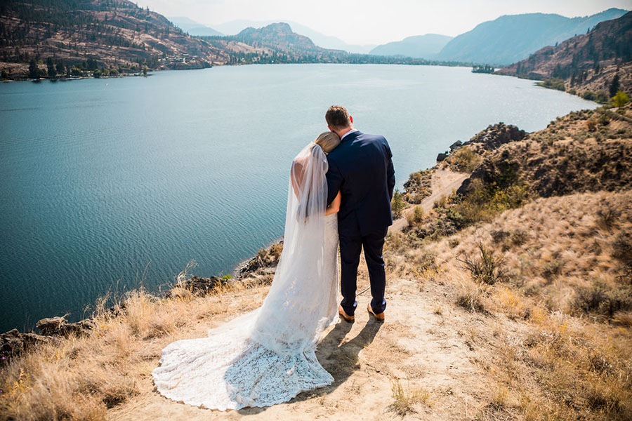 couple looking at lake