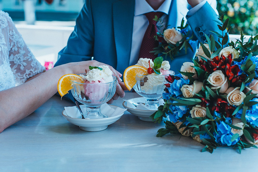 flowers and ice cream