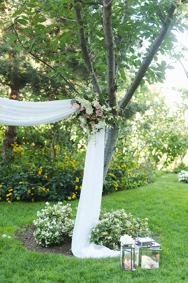 wedding decor in tree